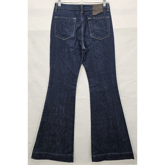 All Saints Womens Flared Jeans Lauren High Waisted Dark Denim Blue Y2K 28 x 31 - Picture 2 of 16